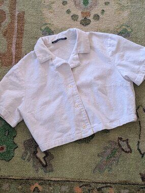 linen cotton Brandy Melville crop top